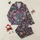 Women's Vibrant Jewel-Tone Indian Paisley Floral Scroll Pattern on Navy Satin Pajamas Set - 1