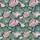 Women's Deep Teal Tropical Foliage Muted Rose Pink Orchid Botanical Print Satin Pajamas Set - 2