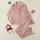 Sweetheart Pastel Pink Love Script, White Hearts & Rose Floral Tossed Wearable Satin Pajamas Set - 1