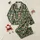 Women's Festive Forest Green Gingerbread Men Holly Candy Cane Snowflake Pattern Satin Pajamas Set - 1