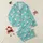 Women's Whimsical Aqua Teal Santa Wreath Pattern with Hot Pink Bows & Rosy Cheeks Satin Pajamas Set - 1