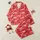 Women's Vibrant Red Love Text Hearts XOXO Arrows Dotted Pattern Satin Pajamas Set - 1