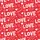Women's Vibrant Red Love Text Hearts XOXO Arrows Dotted Pattern Satin Pajamas Set - 2