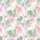 Women's Ethereal Pastel Pink Sage Green Watercolor Blended Organic Cloud Petal Design Satin Pajamas Set - 2