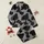 Modern Minimalist: Organic Mottled Speckle Pattern - Charcoal Ash Black White Wearable Design Satin Pajamas Set - 1