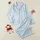 Women's Light Blue Gingham Sweet Pastel Pink Bow Scattered Pattern Satin Pajamas Set - 1