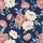 Women's Graceful Navy Blue Watercolor Floral Dusty Rose Blush Botanical Pattern Satin Pajamas Set - 2