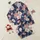 Women's Graceful Navy Blue Watercolor Floral Dusty Rose Blush Botanical Pattern Satin Pajamas Set - 1