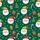 Women's Forest Green Cartoon Santa & Elf Hat Candy Cane Gingerbread Gold Snowflake Design Satin Pajamas Set - 2