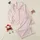 Women's Soft Off-White Hot Pink Scattered Solid Hearts Minimalist Hand-Drawn Print Satin Pajamas Set - 1