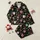 Women's Hand-Drawn Black Christmas Gingerbread, Hot Cocoa, Holly & Peppermint Pattern Satin Pajamas Set - 1