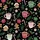 Women's Hand-Drawn Black Christmas Gingerbread, Hot Cocoa, Holly & Peppermint Pattern Satin Pajamas Set - 2