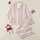 Women's Pastel Pink & White Vertical Stripe Minimalist Geometric Line Art Satin Pajamas Set - 1