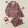 Women's Artistic Abstract Dusty Rose Matte Black Red Organic Animal Print Satin Pajamas Set - 1