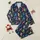 Women's Vibrant Fuchsia Yellow Blue Cowgirl Boots Leopard Star Cactus Pattern on Deep Navy Blue Satin Pajamas Set - 1