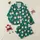Holiday Enthusiasts' Seamless Playful Winking Santa & Geometric Snowflakes Pattern, Emerald Green, Vibrant Red, White Satin Pajamas Set - 1