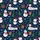 Women's Dark Sapphire Blue Whimsical Cartoon Christmas Cats Snowmen Reindeer Gingerbread & Holly Pattern Satin Pajamas Set - 2