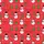 Christmas Snowman Fun Red All-Over Pattern: Cartoon Snowmen, Trees, Gifts, Striped Scarves, Carrot Noses Loungewear Satin Pajamas Set - 2