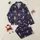 Dance Lover's Whimsical Nutcracker Ballet Shoe Crown Navy Rose Gold Tunic Satin Pajamas Set - 1