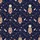 Dance Lover's Whimsical Nutcracker Ballet Shoe Crown Navy Rose Gold Tunic Satin Pajamas Set - 2