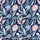 Women's Navy Blue Abstract Botanical Interwoven Foliage, Dusty Rose, Sky Blue & Muted Teal Graphic Satin Pajamas Set - 2