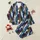 Women's Distressed Painterly Vertical Brushstrokes in Muted Petrol Blue, Burgundy, Olive Satin Pajamas Set - 1