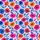 Women's Vibrant Illustrative Floral Pattern with Bold Navy Outlined Hot Pink Orange Royal Blue Poppies Satin Pajamas Set - 2