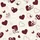 Women's Creamy Off-White Elegant Deep Burgundy & White Outline Hearts & Swirling Butterflies Illustrative Pattern Satin Pajamas Set - 2