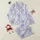 Women's Black Outlined Indigo & Sky Blue Botanical Peony Wisteria Butterfly Engraving on White Satin Pajamas Set - 1