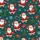 Women's Plus Size Dark Teal Festive Cartoon Santa Claus, Snowflake, Gift, Candy Cane All-Over Pattern Satin Pajamas Set - 2
