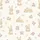 Women's Creamy Off-White Whimsical Tan Bunny Mauve Floral Pastel Bows Vine Pattern Satin Pajamas Set - 2