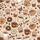 Coffee Lovers' Whimsical Hand-Drawn Coffee & Donut Pattern, Light Beige, Espresso Cups & Caramel Brown Accents Satin Pajamas Set - 2