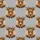 Women's Fluffy Brown Baby Highland Cow Leopard Bow Seamless Pattern on Heather Grey Satin Pajamas Set - 2
