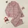 Women's Dusty Rose White Charcoal Black Classic Tartan Plaid Geometric Pattern Satin Pajamas Set - 1