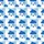 Women's Gentle Sky Blue White Gingham Royal Blue Cloud Navy Raindrop Illustrative Satin Pajamas Set - 2