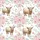 Women's Whimsical Watercolor Highland Cow & Pink Rose Floral Pattern Satin Pajamas Set - 2