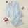 Women's Playful White Cartoon Dogs on Baby Blue Plaid Grid Pattern Satin Pajamas Set - 1