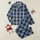 Women's Geometric Black Sky Blue Intersecting Bands Slate Blue Crisp Lines Satin Pajamas Set - 1