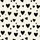 Women's Off-White & Solid Black Hand-Drawn Classic Minimalist Heart Seamless Pattern Satin Pajamas Set - 2
