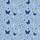 Women's Whimsical Dreamy Celestial Sky Pattern with Stylized Moons Butterflies Stars in Sky Blue Indigo Black Satin Pajamas Set - 2