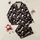 Vintage Art Lovers' Playful Dusty Pink Steam Train & 'Train Wreck' Black Pattern Satin Pajamas Set - 1