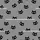 Women's Minimalist Black Cat Faces White Eye Peeking Line Art Heather Gray Pattern Satin Pajamas Set - 2