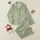 Women's Vintage Etched Deep Forest Green Beige Baroque Damask Acanthus Leaf Pattern Satin Pajamas Set - 1