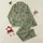 Women's Muted Olive Green Tone-on-Tone Flat Graphic Jungle Foliage Leopard Spot Pattern Satin Pajamas Set - 1