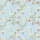 Women's Serene Pale Blue Golden Branch Cream Blossom Orange Berry Botanical Print Satin Pajamas Set - 2