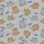 Women's Heather Grey Scattered Cartoon Cat Pattern with Tan & Blue-Grey Illustrations and "Cute Cat" Text Satin Pajamas Set - 2