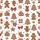 Christmas Enthusiasts' Warm Brown Gingerbread Men & Houses, Red Candy Canes, White Icing, & Snowy Elements Pattern Satin Pajamas Set - 2