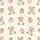 Women's Cream Kawaii Hand-Drawn Cartoon Bears Pastel Peaches & Pink Hearts Pattern Satin Pajamas Set - 2