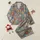 Women's Vintage Illustrative Floral Pattern with Burnt Orange, Rust, Beige, Cream on Dusty Blue Satin Pajamas Set - 1