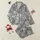 Women's Black Leopard Spot All-Over Pattern with Roaring Jaguar Head Line Art Satin Pajamas Set - 1
